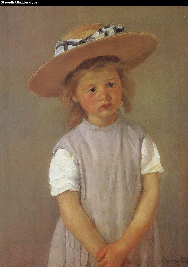 Mary Cassatt The gril wearing the strawhat